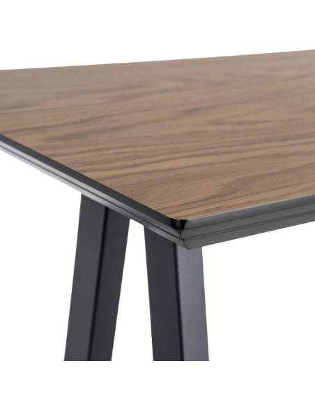 Table haute rectangulaire 138 x 50 x 100 cm noir naturel MDF métal Varcelo