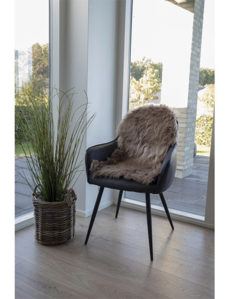 Peau de mouton poils longs 50x85 Fausse fourrure Marron clair Lambskin 