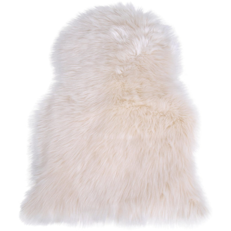 Peau de mouton poils longs 50x85 Fausse fourrure Blanc ivoire Lambskin 