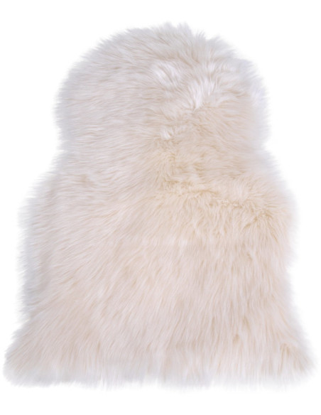 Peau de mouton poils longs 50x85 Fausse fourrure Blanc ivoire Lambskin 