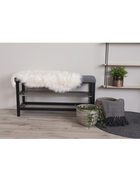 Peau de mouton poils longs 50x85 Fausse fourrure Blanc ivoire Lambskin 