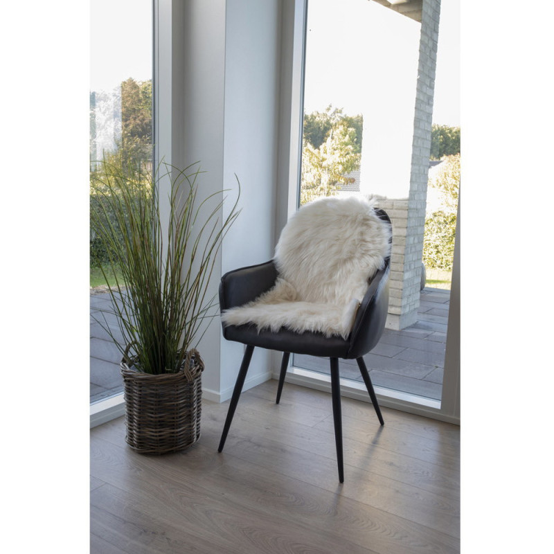 Peau de mouton poils longs 50x85 Fausse fourrure Blanc ivoire Lambskin 