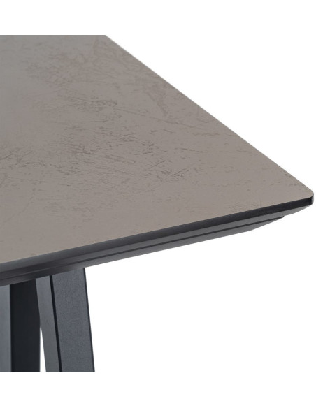 Table haute rectangulaire 138 x 50 x 100 cm noir crème MDF métal Varcelo