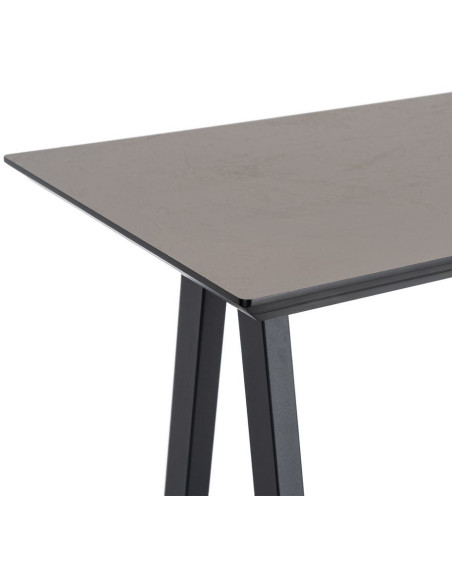 Table haute rectangulaire 138 x 50 x 100 cm noir crème MDF métal Varcelo