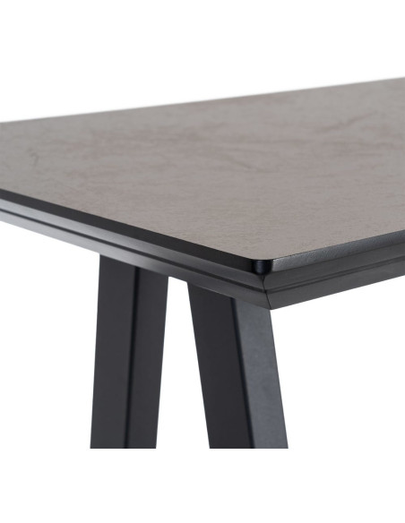 Table haute rectangulaire 138 x 50 x 100 cm noir crème MDF métal Varcelo