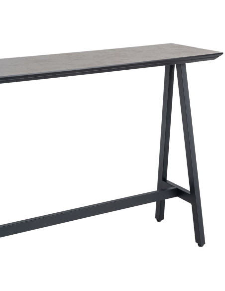 Table haute rectangulaire 138 x 50 x 100 cm noir crème MDF métal Varcelo