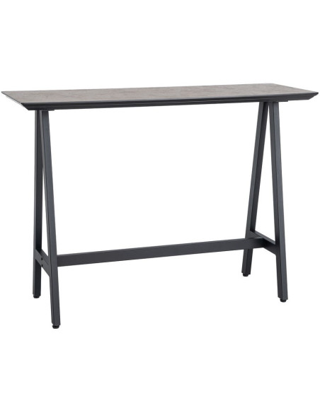 Table haute rectangulaire 138 x 50 x 100 cm noir crème MDF métal Varcelo