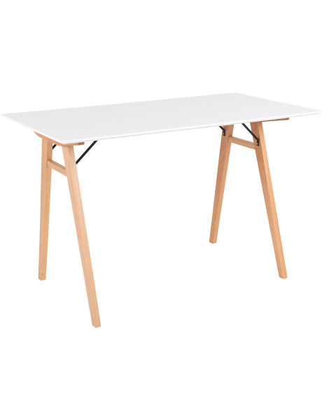 Bureau moderne scandinave Bois MDF Bois d'hévéa Blanc Naturel Vojens 
