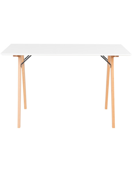Bureau moderne scandinave Bois MDF Bois d'hévéa Blanc Naturel Vojens 
