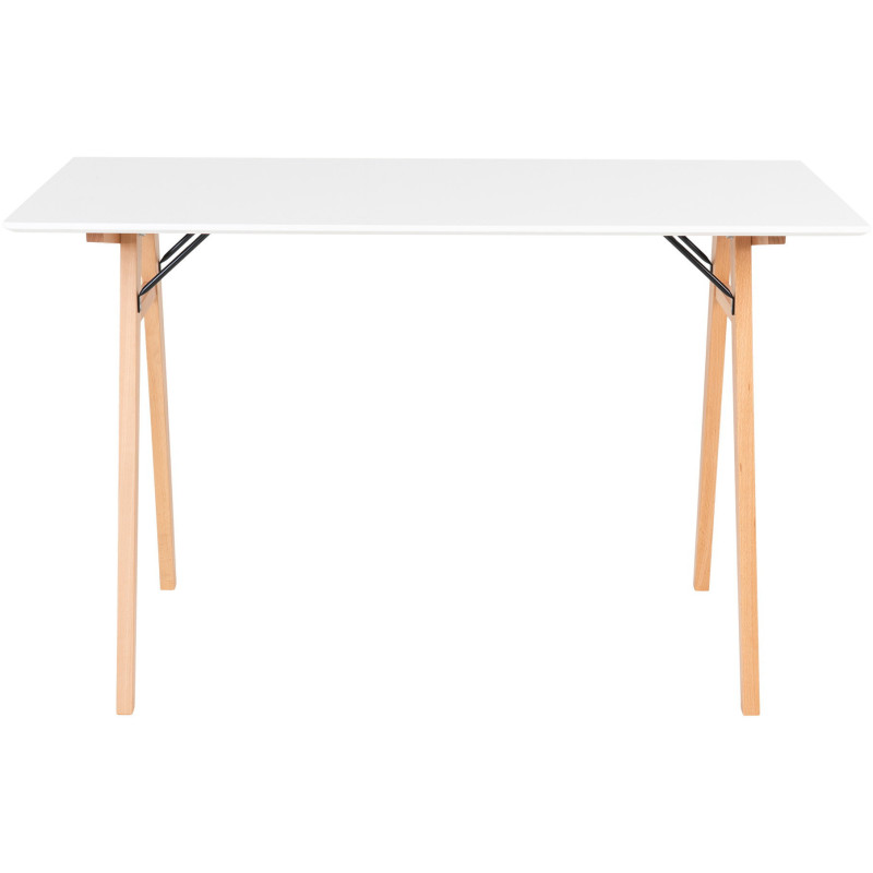Bureau moderne scandinave Bois MDF Bois d'hévéa Blanc Naturel Vojens 