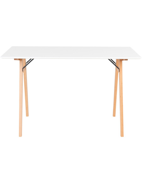 Bureau moderne scandinave Bois MDF Bois d'hévéa Blanc Naturel Vojens 