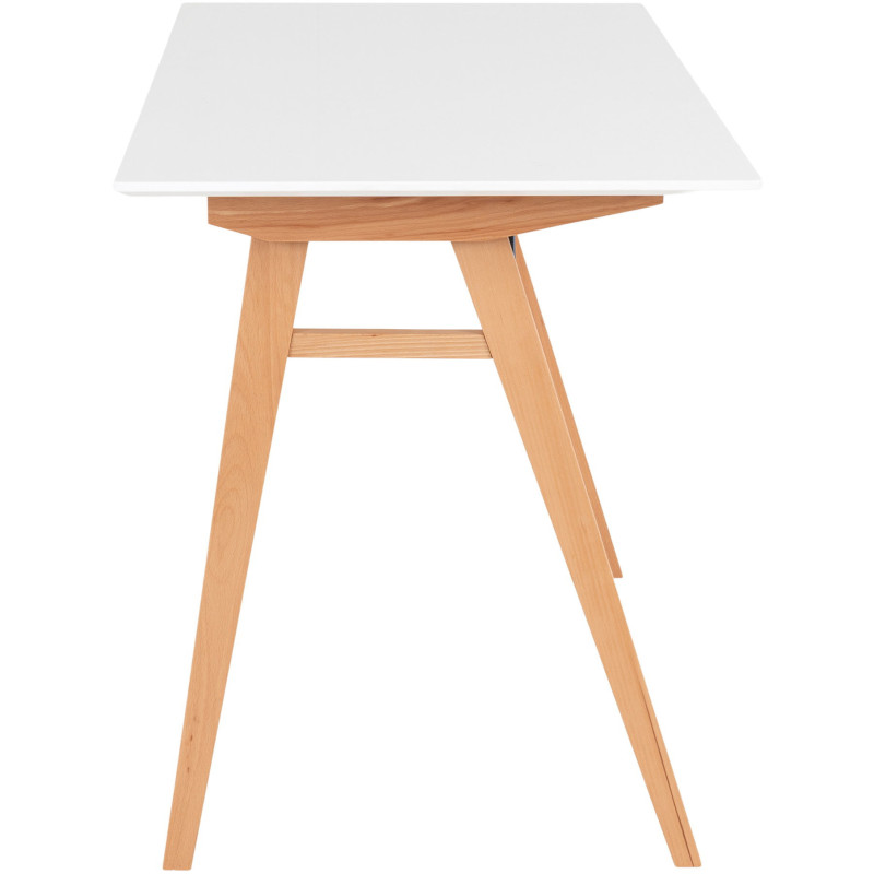 Bureau moderne scandinave Bois MDF Bois d'hévéa Blanc Naturel Vojens 