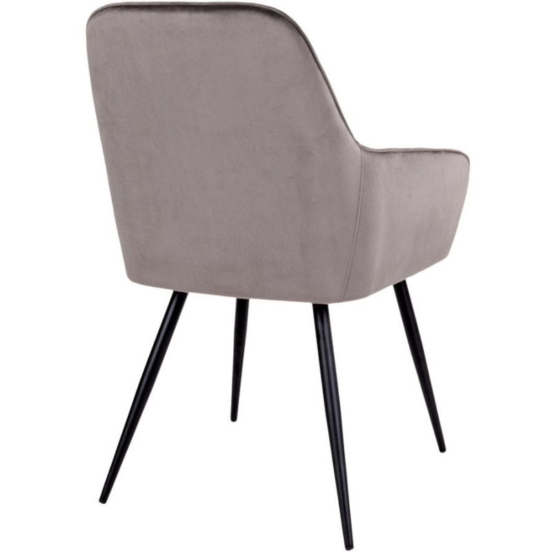 Fauteuil de table matelassé Velours Marron Métal Noir Harbo (Lot de 2) House Nordic - 4