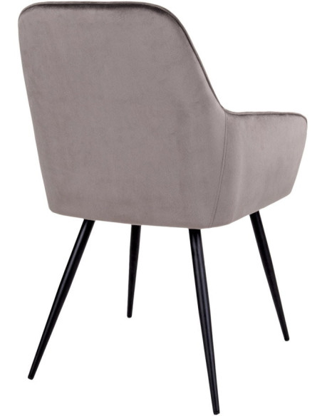 Fauteuil de table matelassé Velours Marron Métal Noir Harbo (Lot de 2) House Nordic - 4