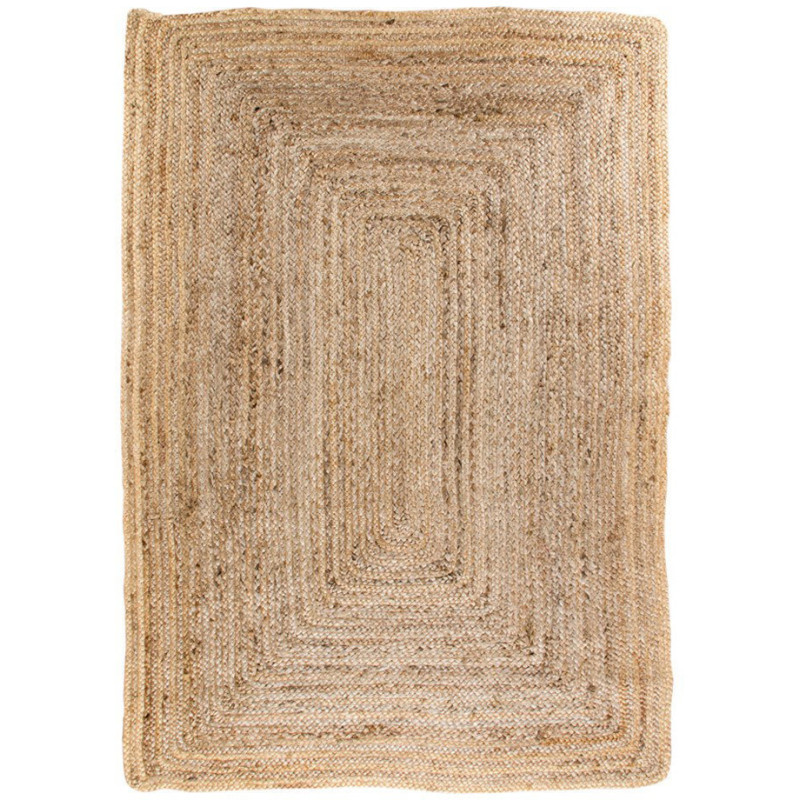 Grand Tapis indien Rectangulaire 180x240 Jute Naturel Tressé Bombay 