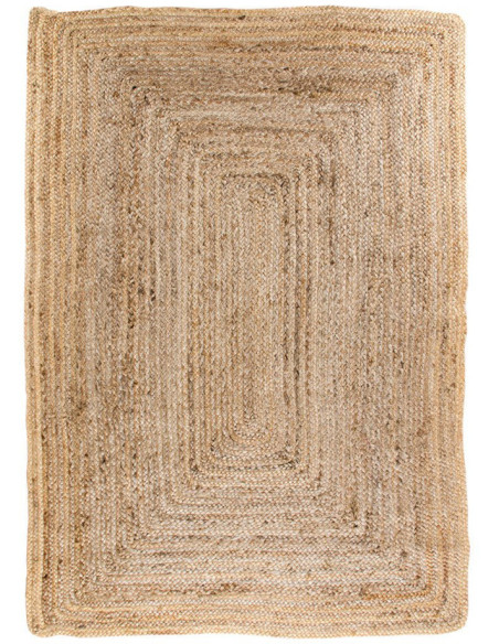 Grand Tapis indien Rectangulaire 180x240 Jute Naturel Tressé Bombay 