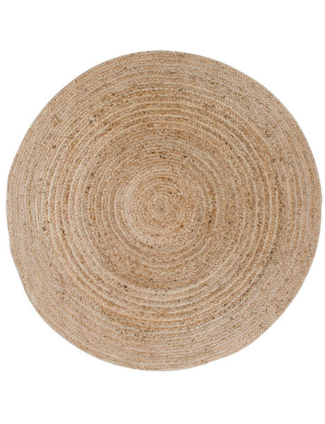 Petit Tapis indien Rond 90 cm Jute Naturel Tressé Bombay 