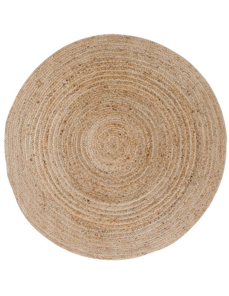 Petit Tapis indien Rond 90 cm Jute Naturel Tressé Bombay 