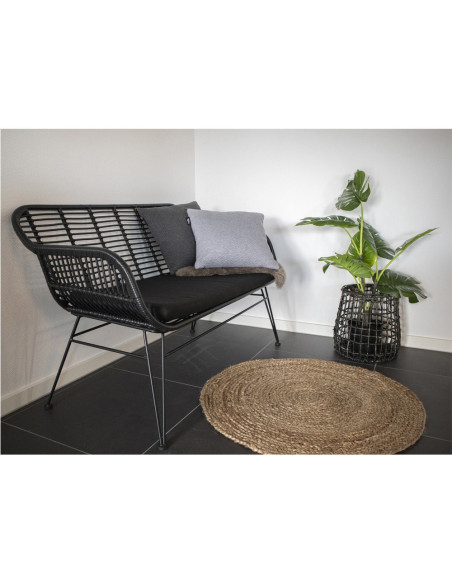 Petit Tapis indien Rond 90 cm Jute Naturel Tressé Bombay 