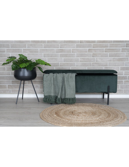 Petit Tapis indien Rond 90 cm Jute Naturel Tressé Bombay 