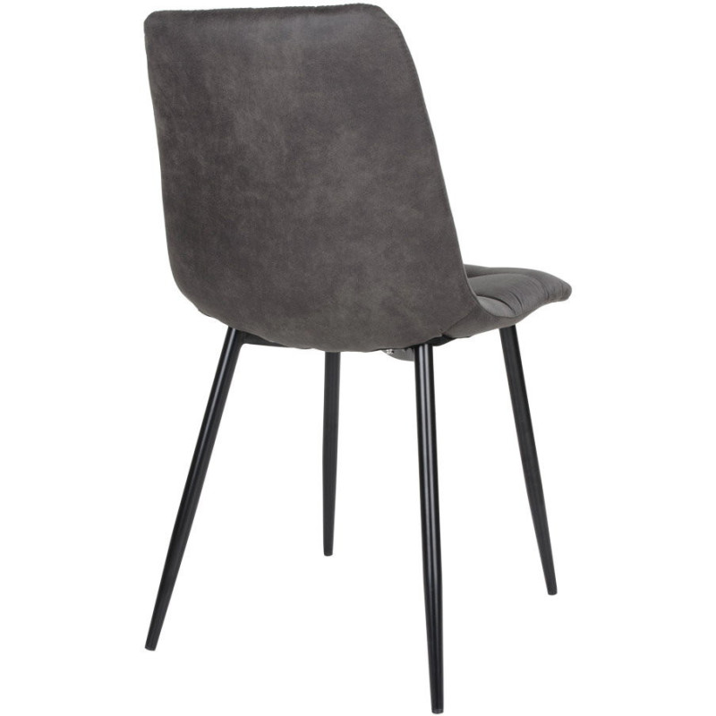 Chaise moderne matelassée Microfibre Gris foncé Métal Noir Middelfart (Lot de 2) 