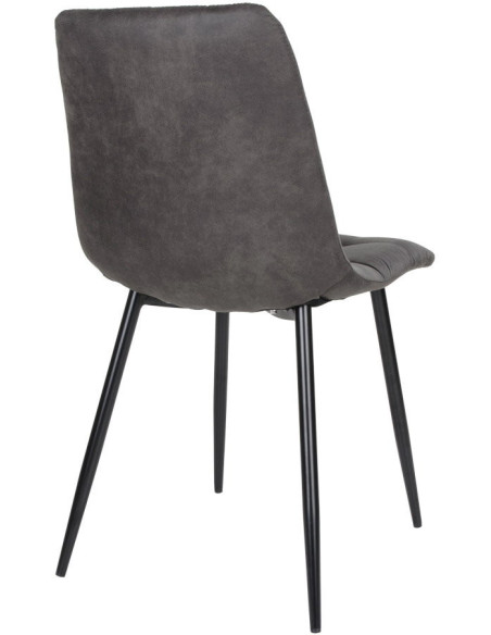 Chaise moderne matelassée Microfibre Gris foncé Métal Noir Middelfart (Lot de 2) 