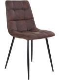 Lot de 2 chaises de salle à manger microfibre chocolat vintage 44x55x86 cm Middelfart