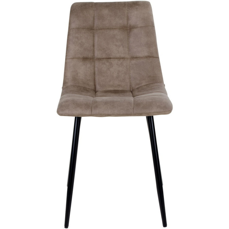 Chaise moderne matelassée Microfibre Marron clair Métal Noir Middelfart (Lot de 2) 