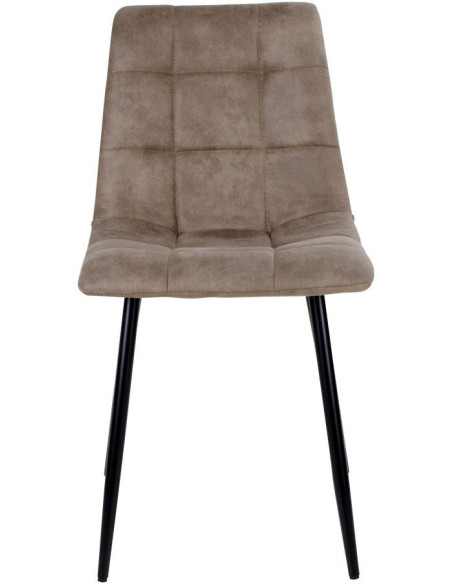Chaise moderne matelassée Microfibre Marron clair Métal Noir Middelfart (Lot de 2) 