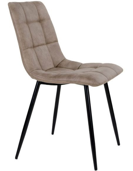 Chaise moderne matelassée Microfibre Marron clair Métal Noir Middelfart (Lot de 2) 