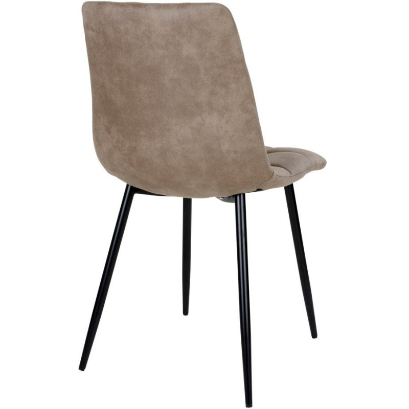 Chaise moderne matelassée Microfibre Marron clair Métal Noir Middelfart (Lot de 2) 