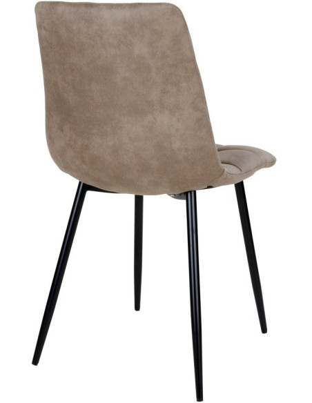 Chaise moderne matelassée Microfibre Marron clair Métal Noir Middelfart (Lot de 2) 