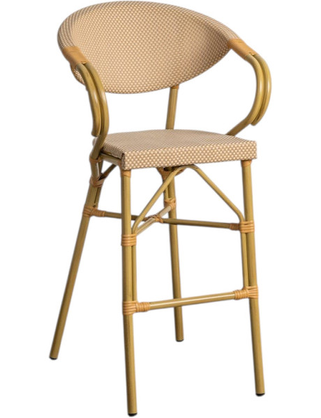 Tabouret de jardin aluminium textilène beige H111 cm...