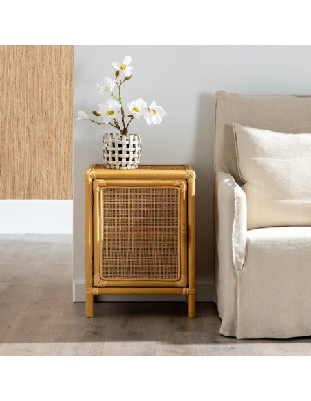 Table de chevet rotin naturel 46 x 35 x 60 cm Rattan