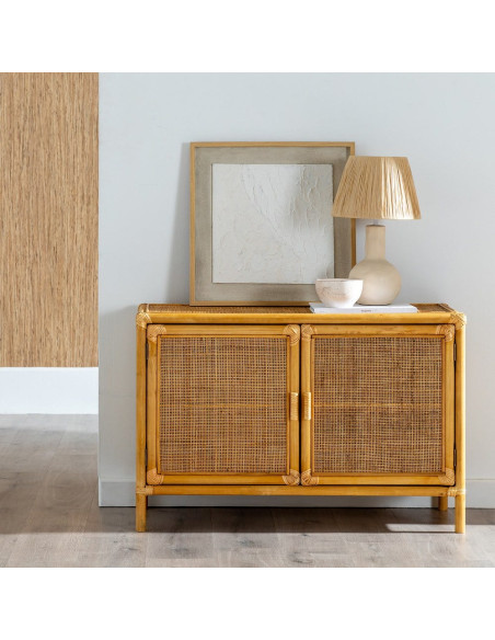 Buffet bas rotin naturel 97,5 x 40 x 65 cm Rattan
