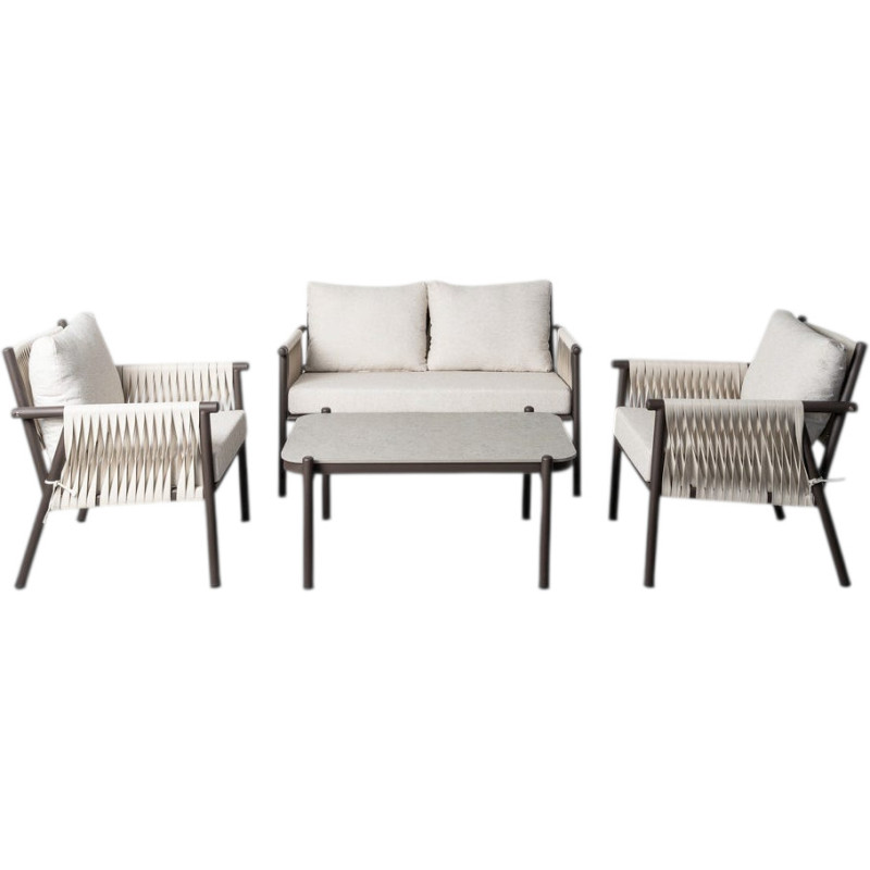 Salon de jardin rotin tressé 4 places...