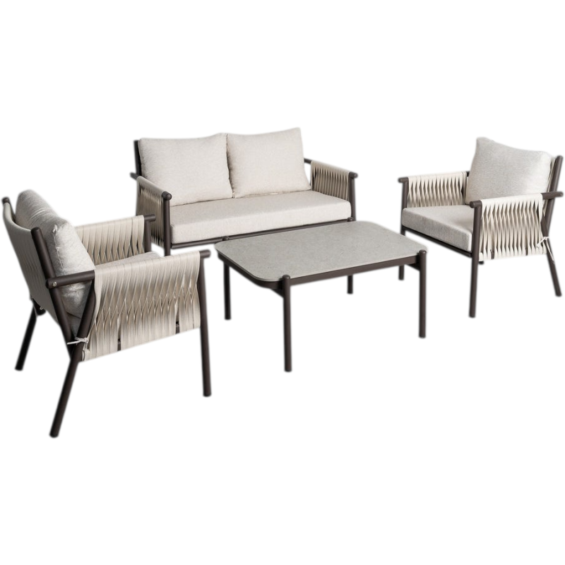 Salon de jardin rotin tressé 4 places...