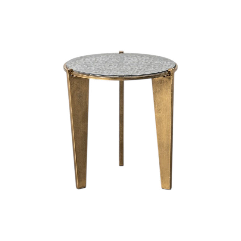 Table d'appoint ronde verre trempé et...