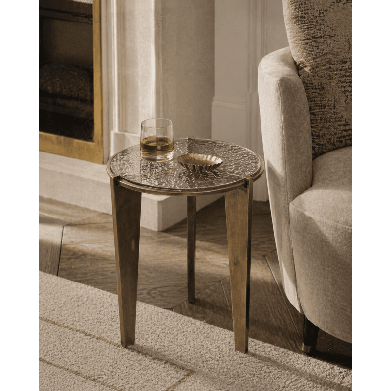 Table d'appoint ronde verre trempé et...