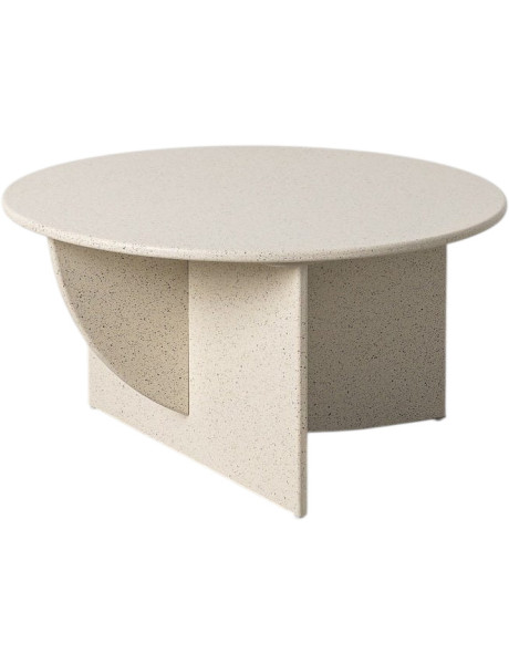 Table basse ronde blanche effet terrazzo 80 x 80 x 42 cm...