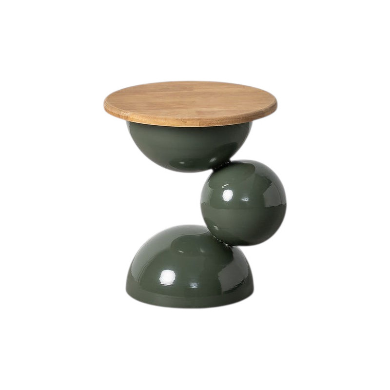 Table d'appoint ronde bois d'hévéa et...