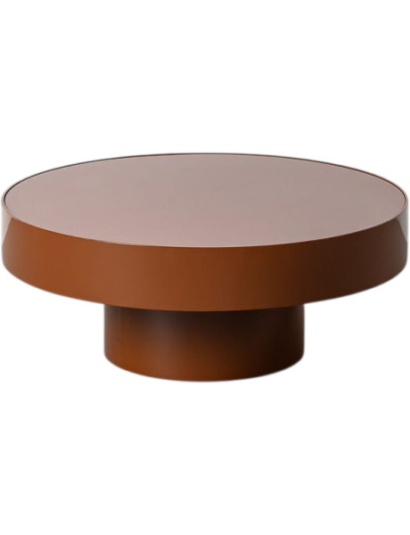 Table basse ronde terracotta verre trempé et métal Ø80 x...