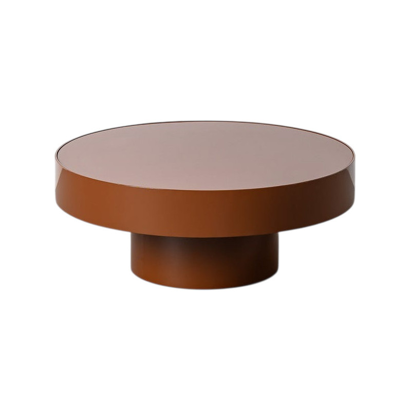 Table basse ronde terracotta verre...