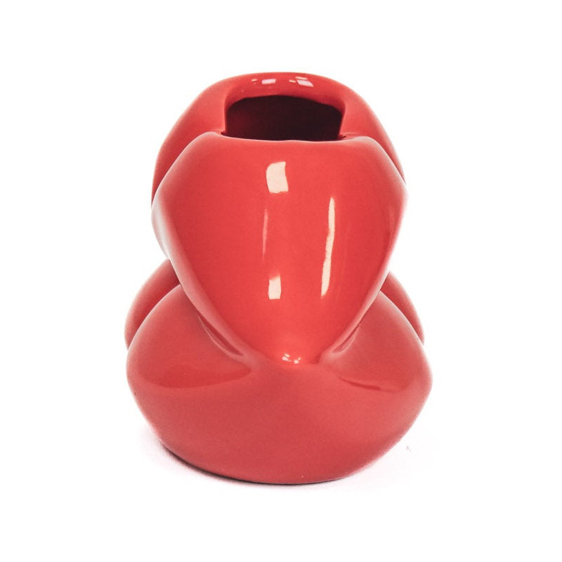 Vase lèvres rouge céramique 15,5 x...