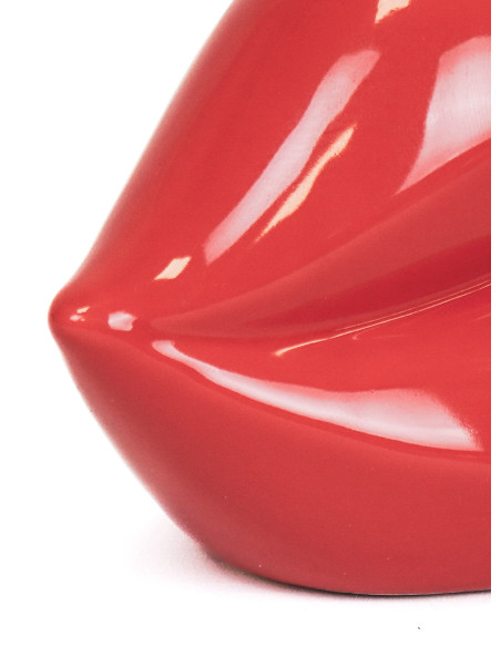 Vase lèvres rouge céramique 15,5 x 6,5 x 7,5 cm Lip