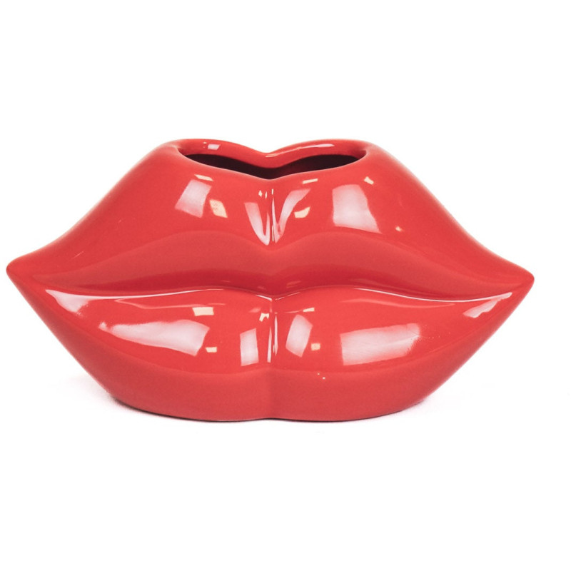 Vase lèvres rouge céramique 15,5 x...