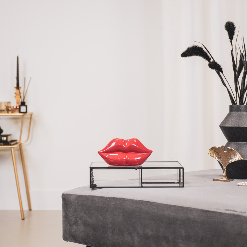 Vase lèvres rouge céramique 15,5 x...