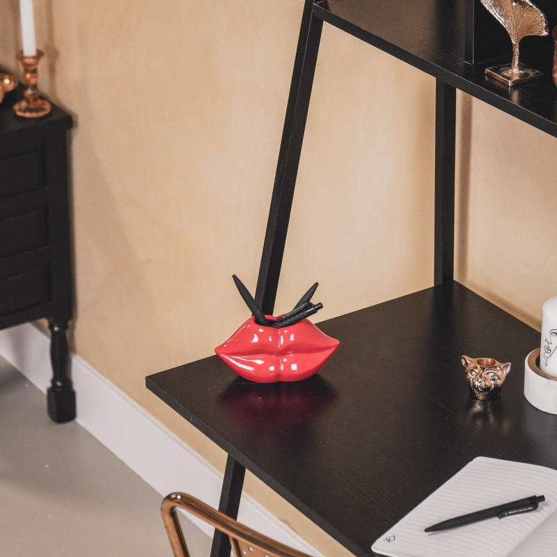 Vase lèvres rouge céramique 15,5 x...