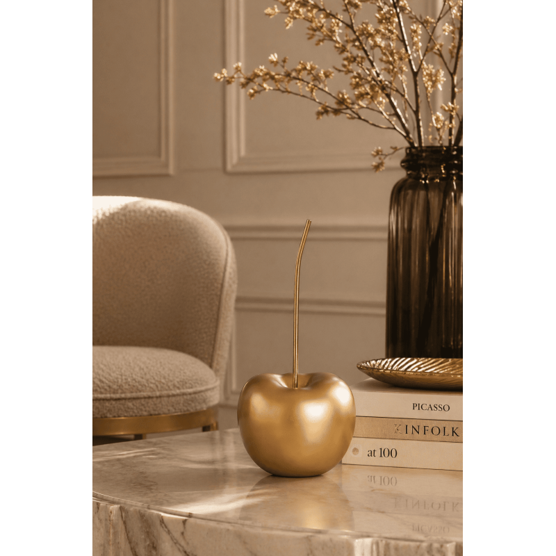 Objet déco cerise résine doré H40 x...