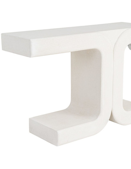 Console design géométrique Wilma MDF blanc 120 cm